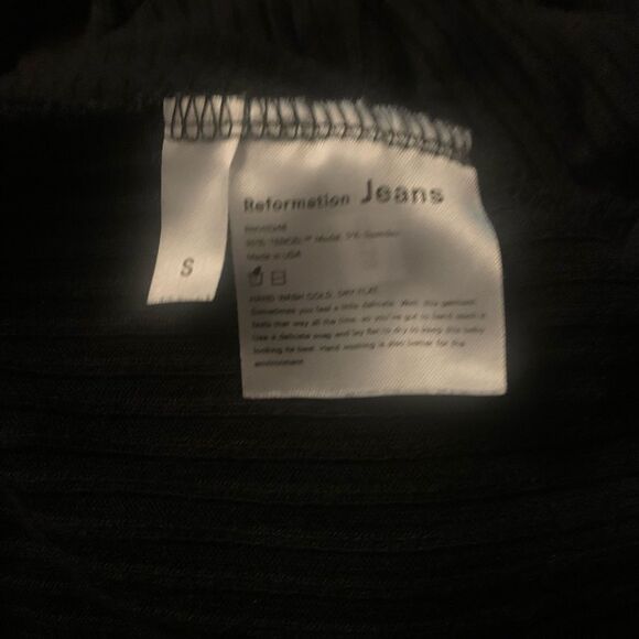 Reformation Wednesday NWOT Ribbed Mini Dress Long Sleeves Crew Neck Black - Picture 9 of 9